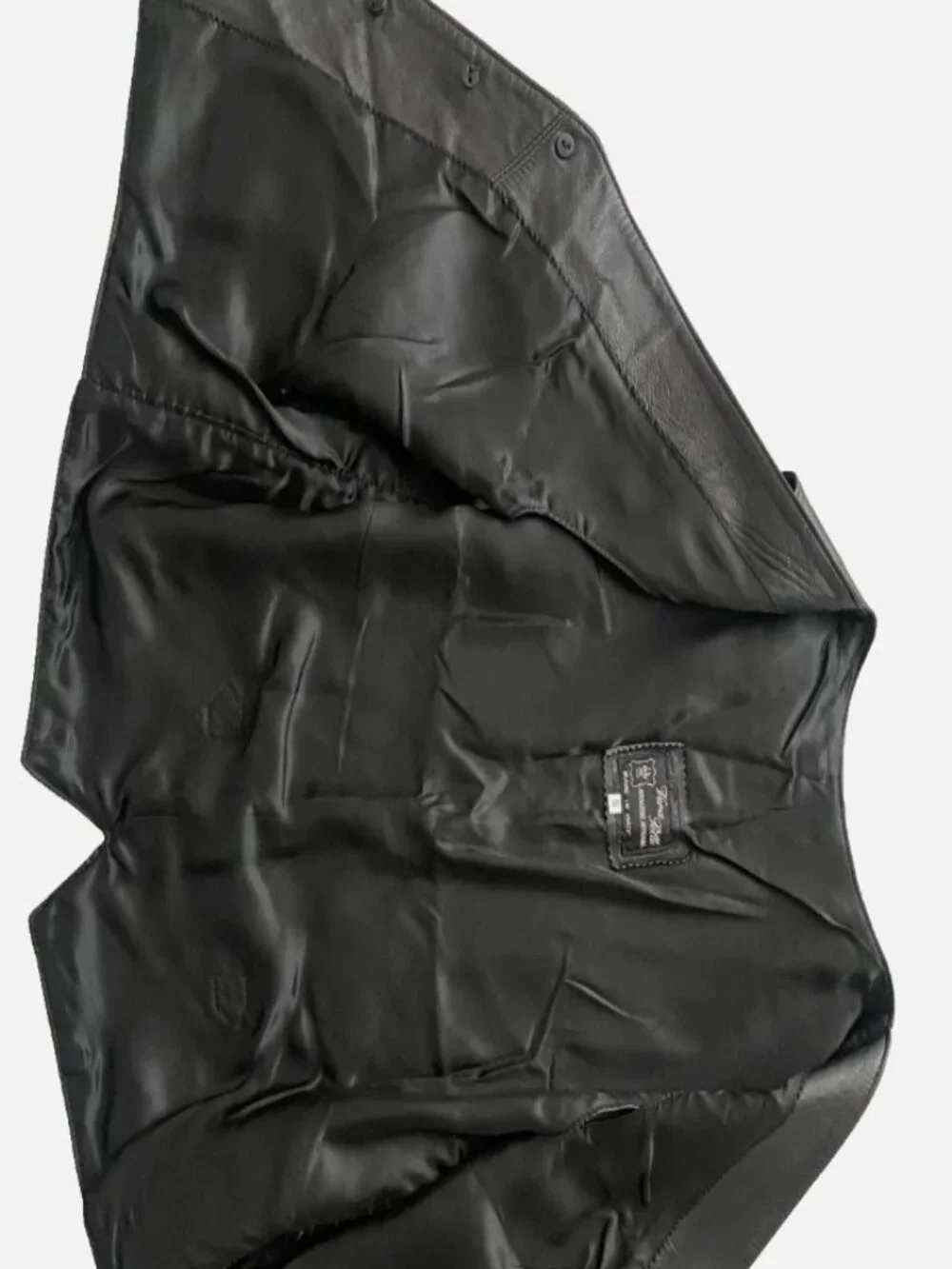 Vtg Lavorazione Artigiana Leather Vest Black S Made In Italy Vera Pelle 60s 70s - Picture 3 of 4